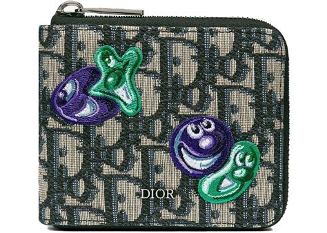 Dior x Kenny Scharf Zipped Wallet Beige/Black 